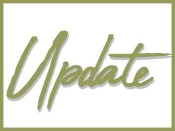 Update written in green cursive text on a white background with a green boarder.